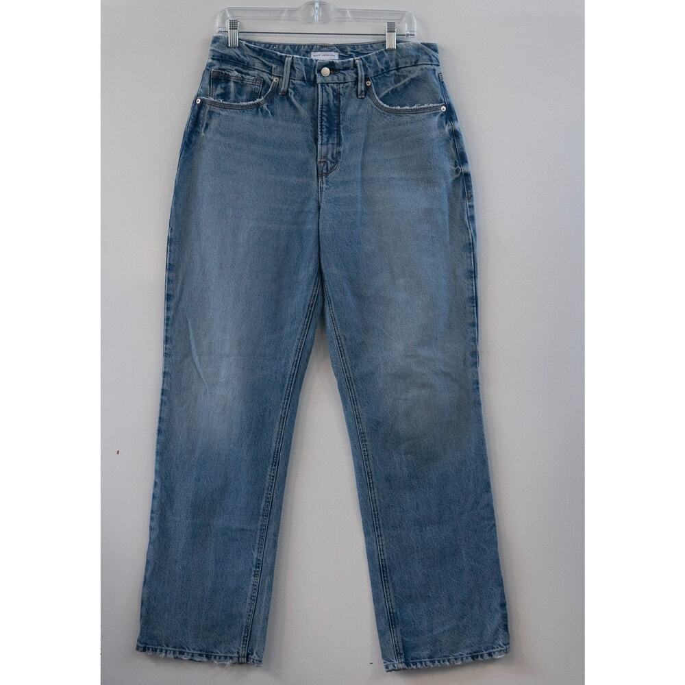 NWOT Good American Good 90s Split Back Hem Jeans Size 6 Indigo464 MSRP $159‎